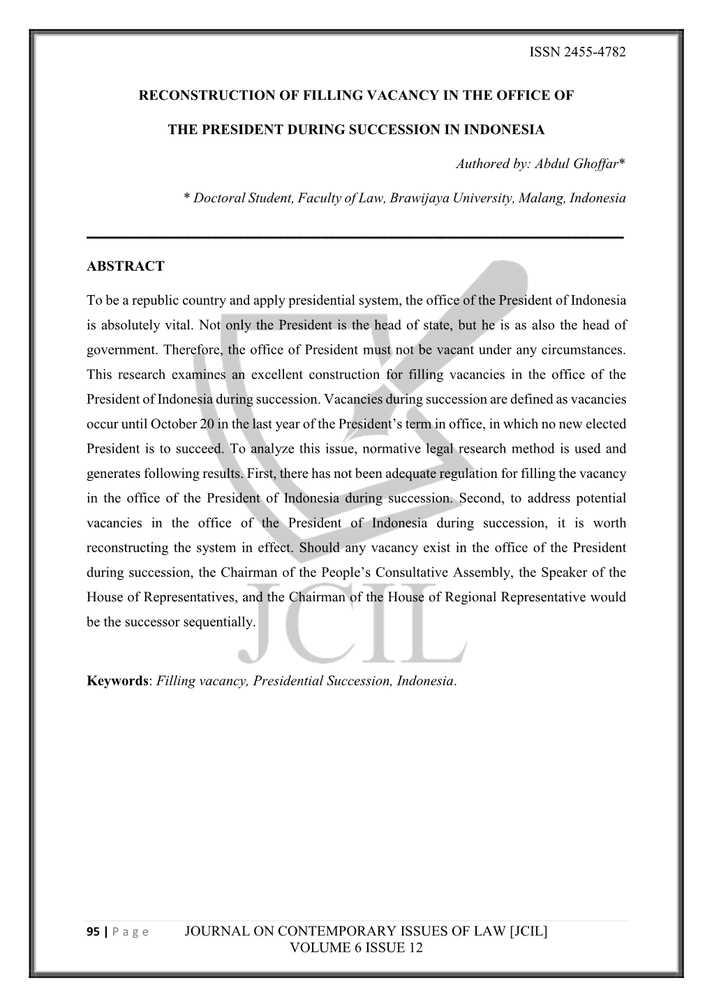 Volume 6 Issue 12 Reconstruction of Filling