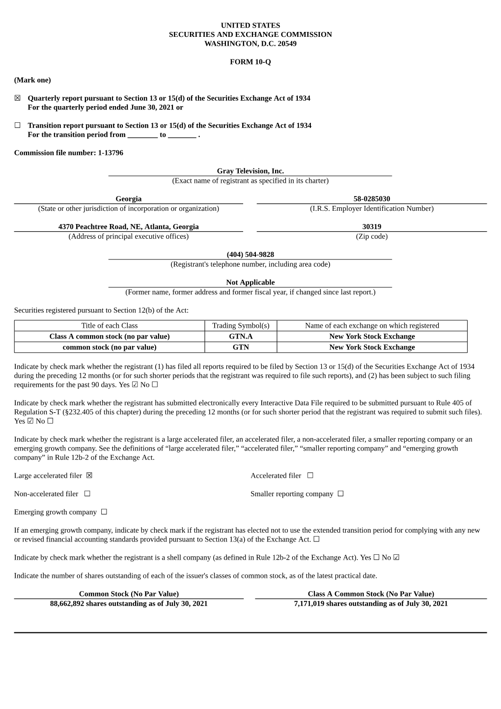 (Mark One) Quarterly Report Pursuant to Se