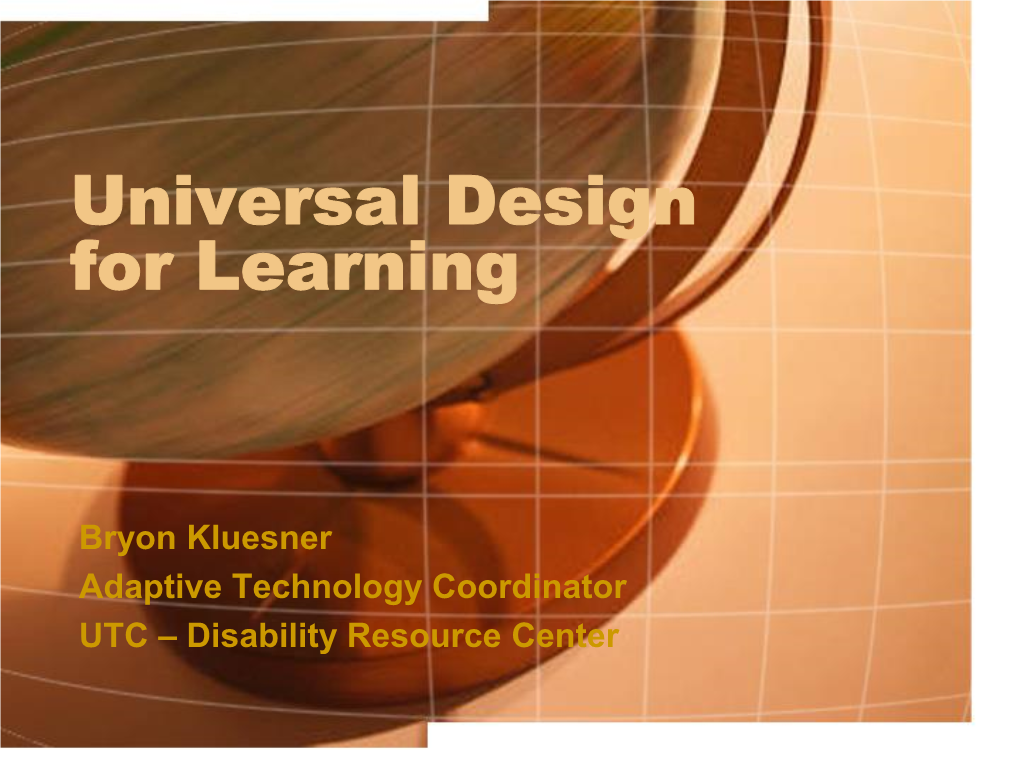 Universal Design for Learning