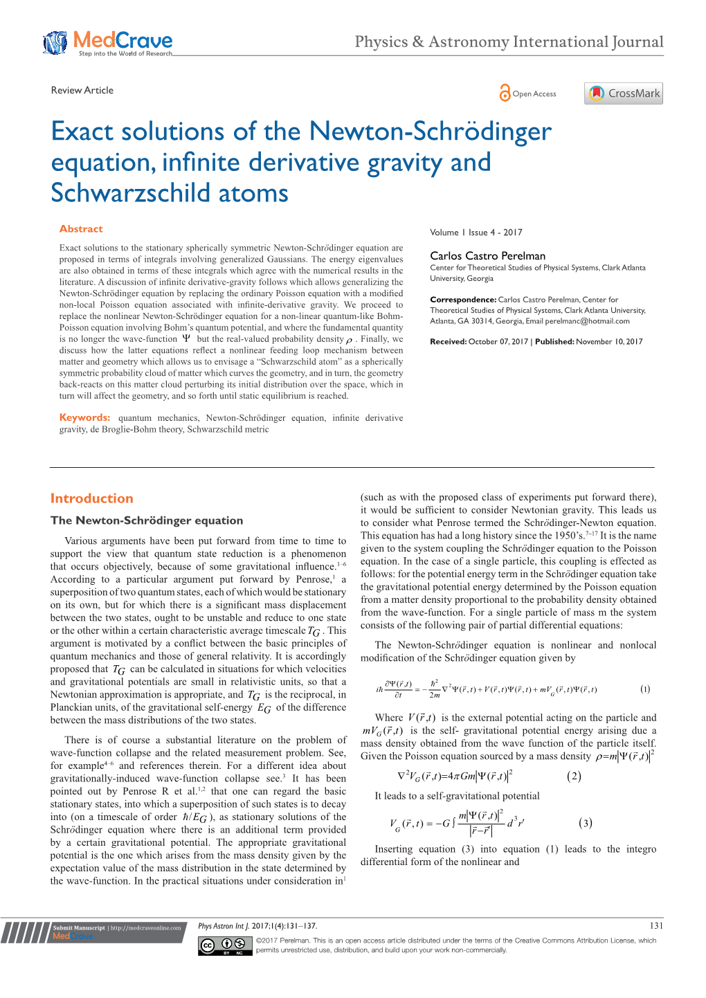 Exact Solutions of the Newton-Schrödinger Equation, Infinite Derivative Gravity and Schwarzschild Atoms