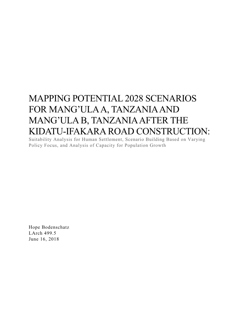 Mapping Potential 2028 Scenarios for Mang'ula A