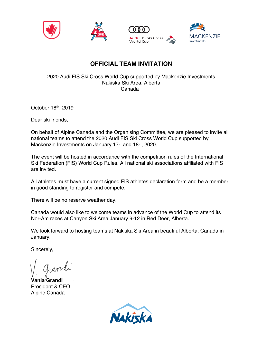 Official Team Invitation