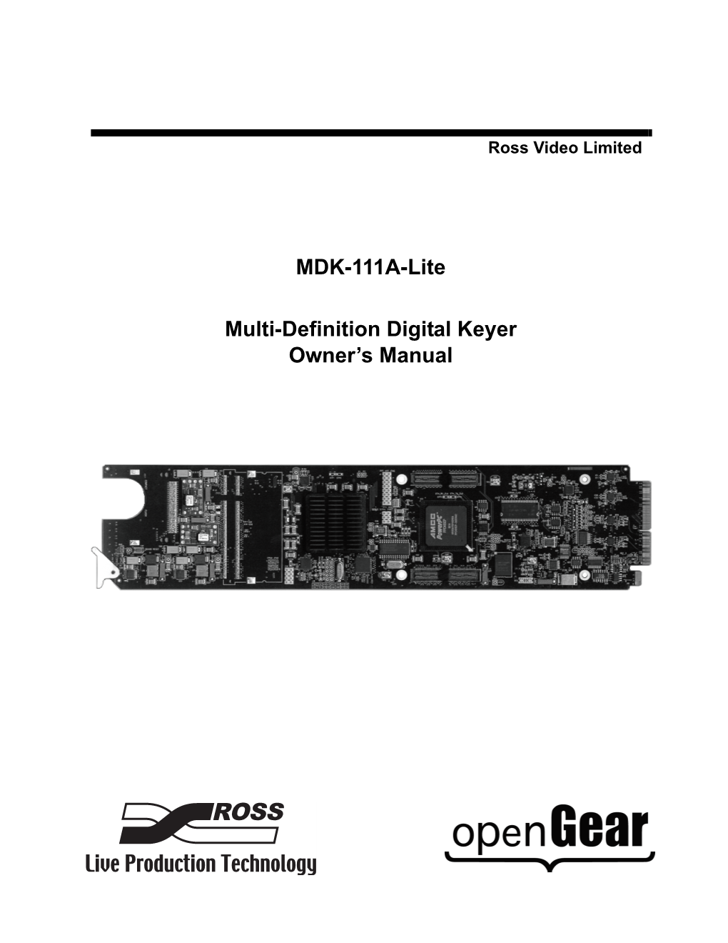 MDK-111A-Lite Owner's Manual