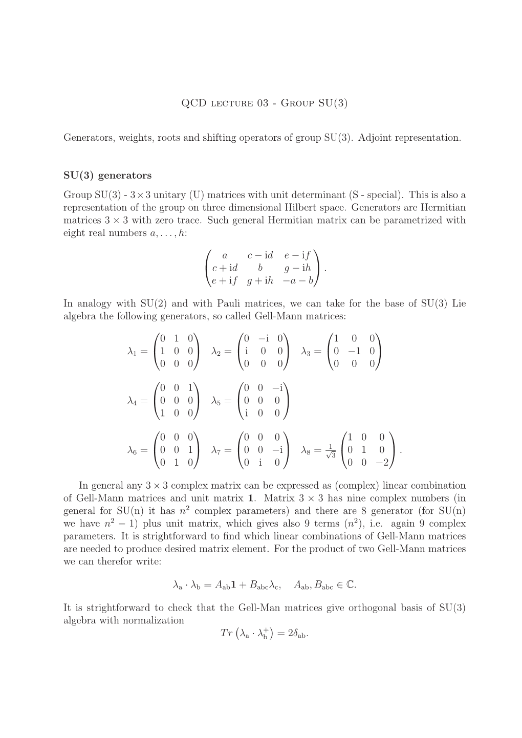 Adjoint Representation. SU(3)