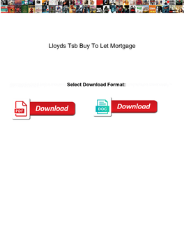 Lloyds Tsb Buy to Let Mortgage