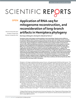 Application of RNA-Seq for Mitogenome Reconstruction, And