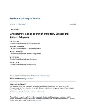 Attachment to God As a Function of Mortality Salience and Intrinsic Religiosity