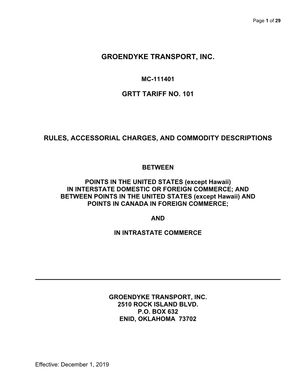 Groendyke Transport, Inc