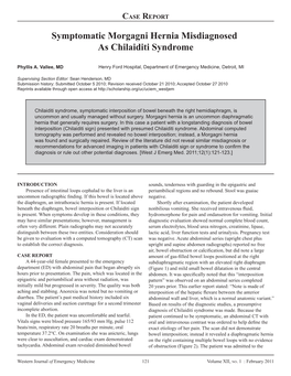 Symptomatic Morgagni Hernia Misdiagnosed As Chilaiditi Syndrome