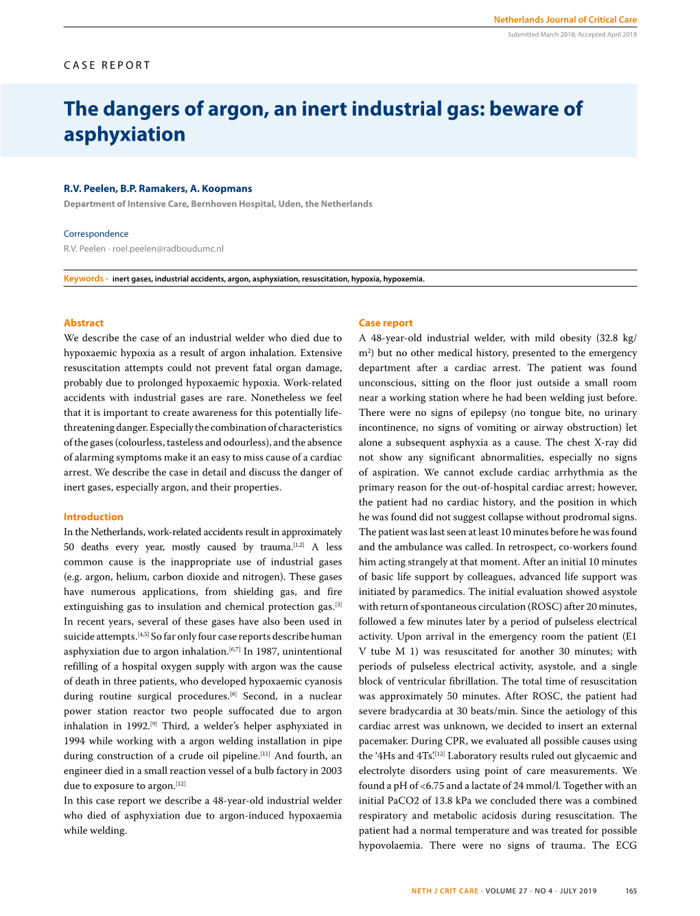 The Dangers of Argon, an Inert Industrial Gas: Beware of Asphyxiation