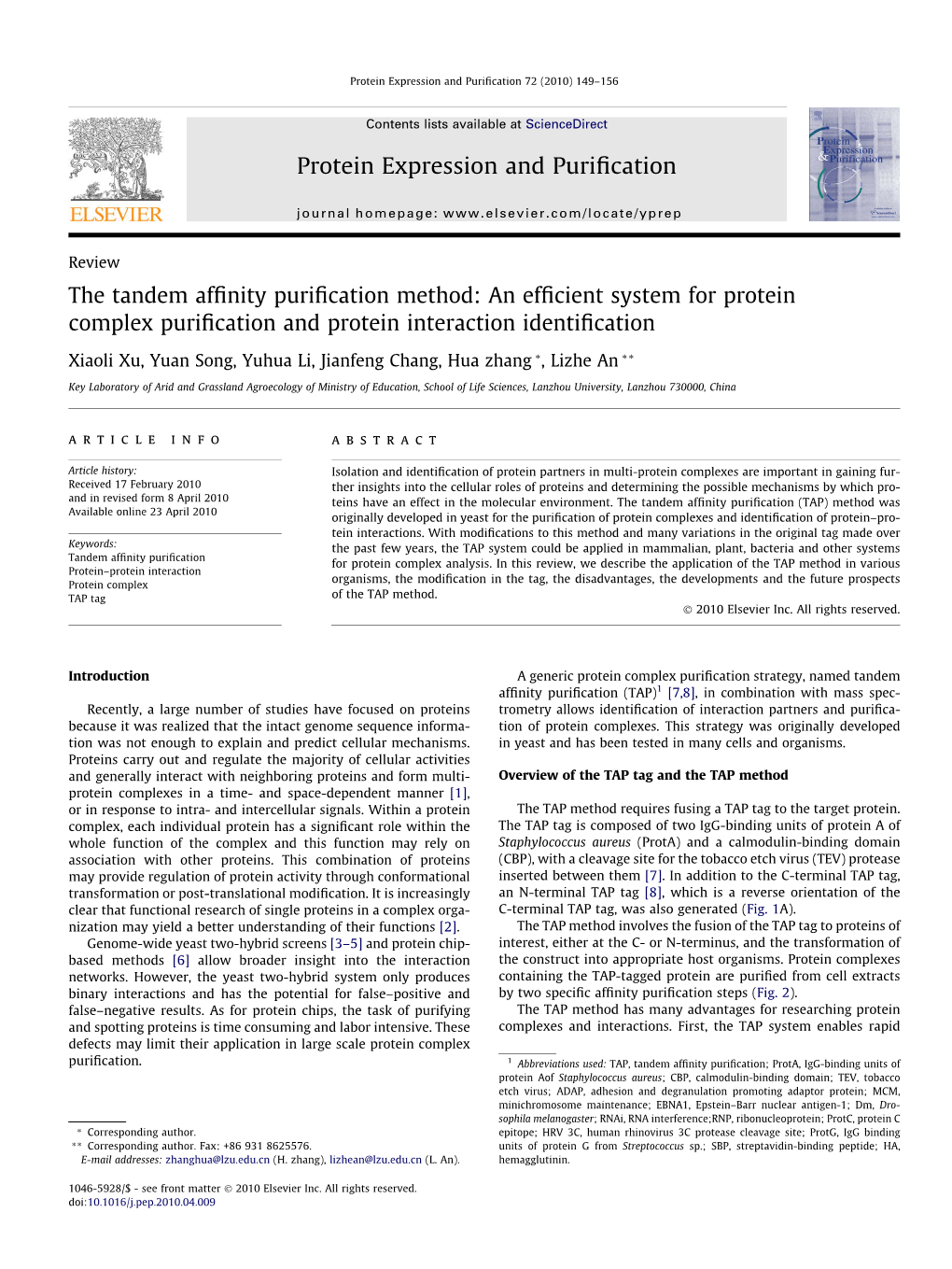 The Tandem Affinity Purification Method