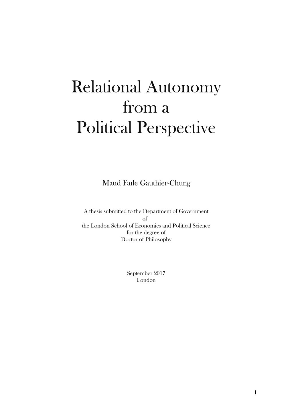 Relational Autonomy from a Political Perspective