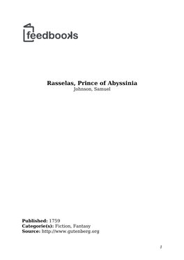 Rasselas, Prince of Abyssinia Johnson, Samuel