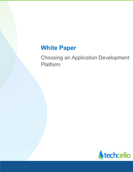 White Paper Choosing an Application Development Platform