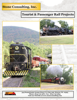 Stone Consulting, Inc. Tourist & Passenger Rail Projects