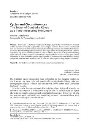 Cycles and Circumferences the Tower of Gonbad-E Kāvus As a Time-Measuring Monument
