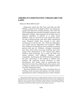 Evolving Childcare Tax Laws