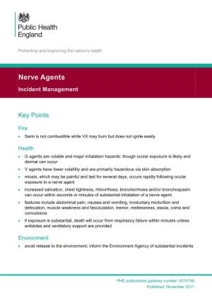 Nerve Agents: Incident Management
