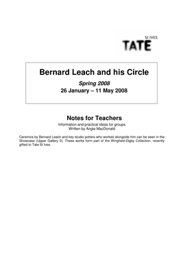 Bernard Leach and His Circle