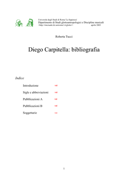 Diego Carpitella: Bibliografia