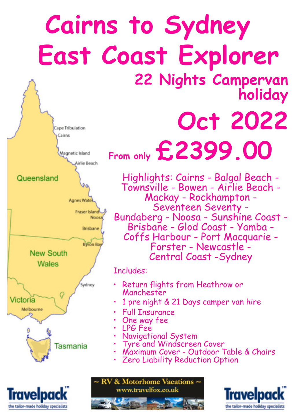Cairns to Sydney A4 Leaflet