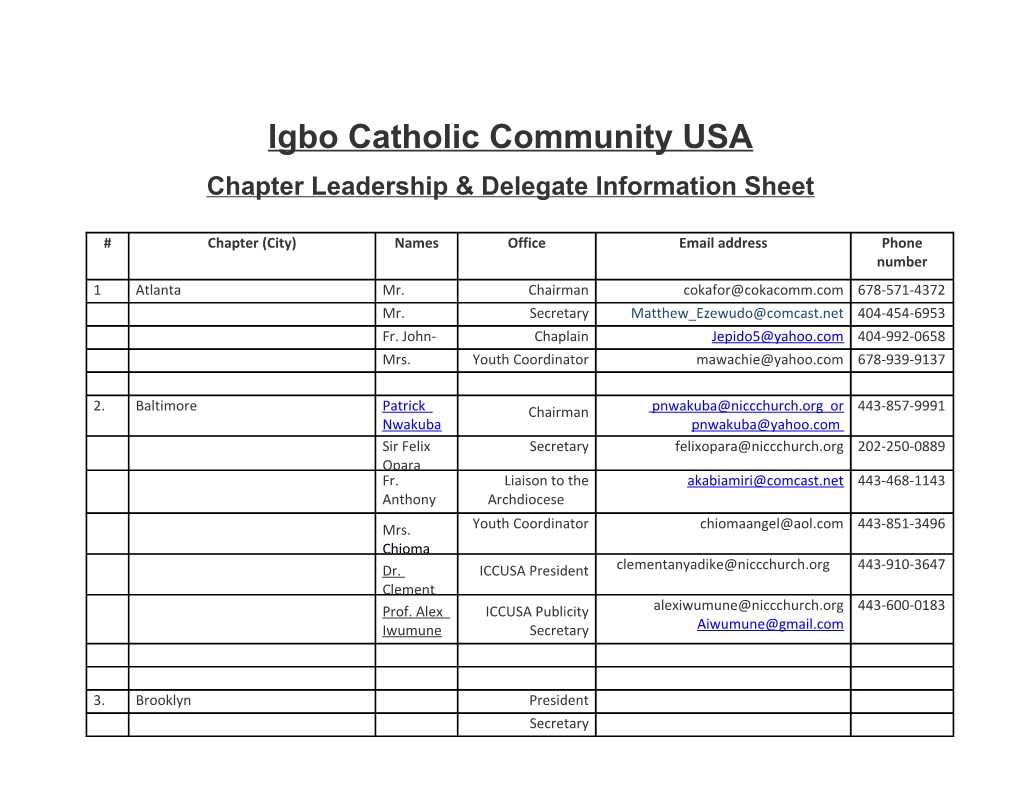 Igbo Catholic Community USA