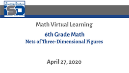 Math Virtual Learning 6Th Grade Math April 27, 2020