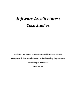 Student Authored Textbook on Software Architectures