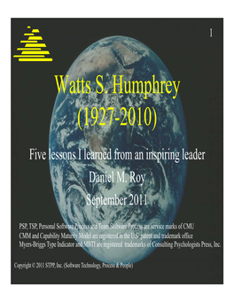 Watts S. Humphrey (1927-2010)