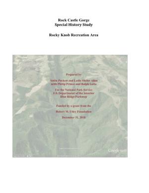 Rock Castle Gorge Special History Study Rocky Knob Recreation Area