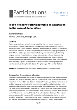Moon Prism Power!: Censorship As Adaptation in the Case of Sailor Moon
