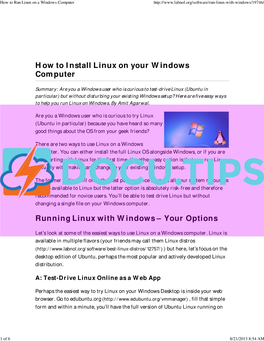 How to Run Linux on a Windows Computer