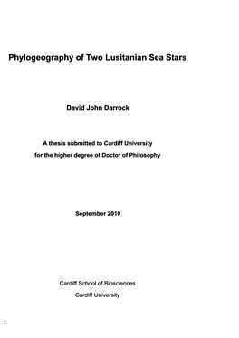Phylogeography of Two Lusitanian Sea Stars
