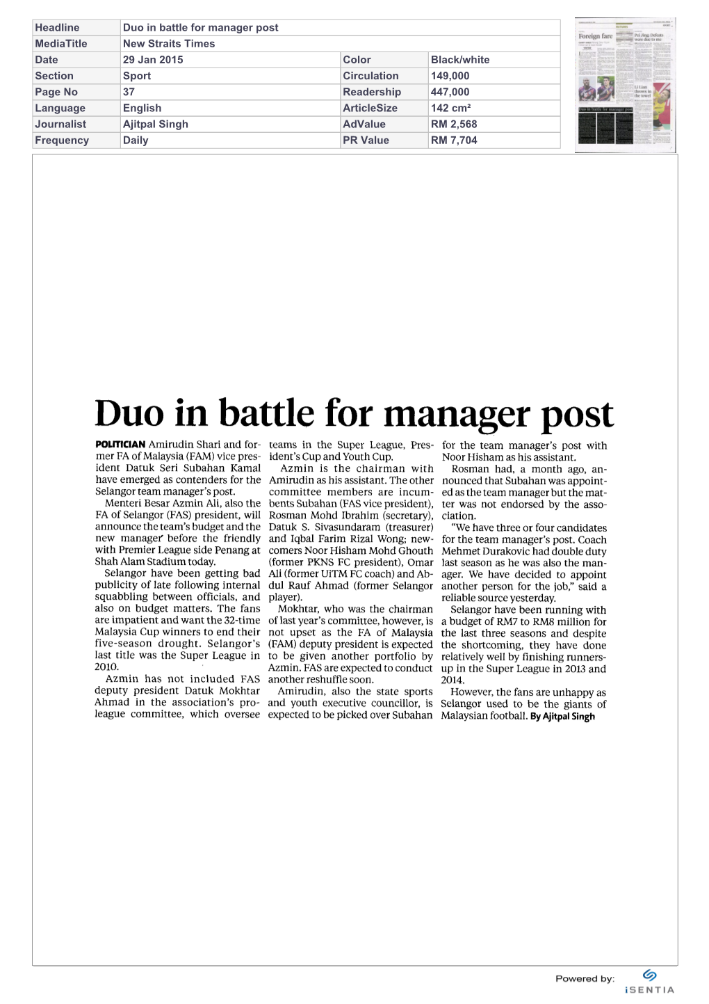 Duo in Battle for Manager Post