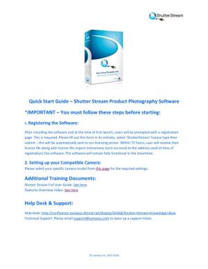 Shutter Stream Product Photography Software *IMPORTANT