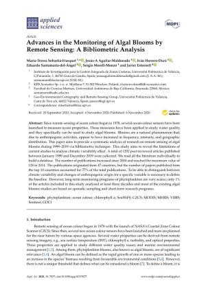Advances in the Monitoring of Algal Blooms by Remote Sensing: a Bibliometric Analysis
