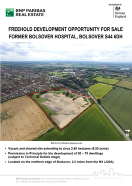 Freehold Development Opportunity for Sale Former Bolsover Hospital, Bolsover S44 6Dh