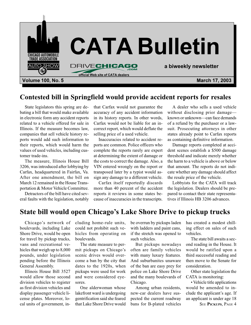 CATA Bulletin a Biweekly Newsletter