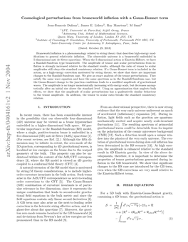 Cosmological Perturbations from Braneworld Inflation with a Gauss