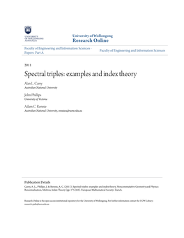 Spectral Triples: Examples and Index Theory Alan L