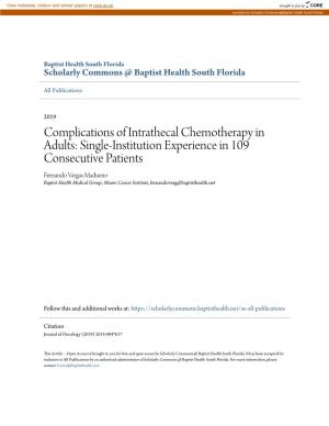 Complications of Intrathecal Chemotherapy in Adults
