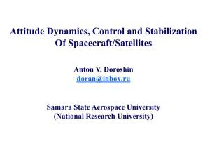 Attitude Dynamics, Control and Stabilization of Spacecraft/Satellites