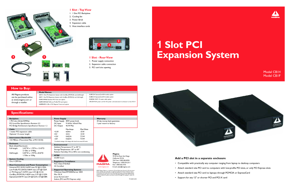 1 Slot PCI Expansion System