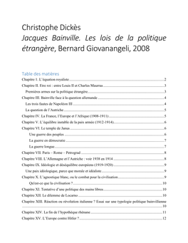 Christophe Dickès Jacques Bainville. Les Lois De La Politique Étrangère, Bernard Giovanangeli, 2008