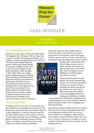 WPF Reading Guide on Beauty Zadie Smith