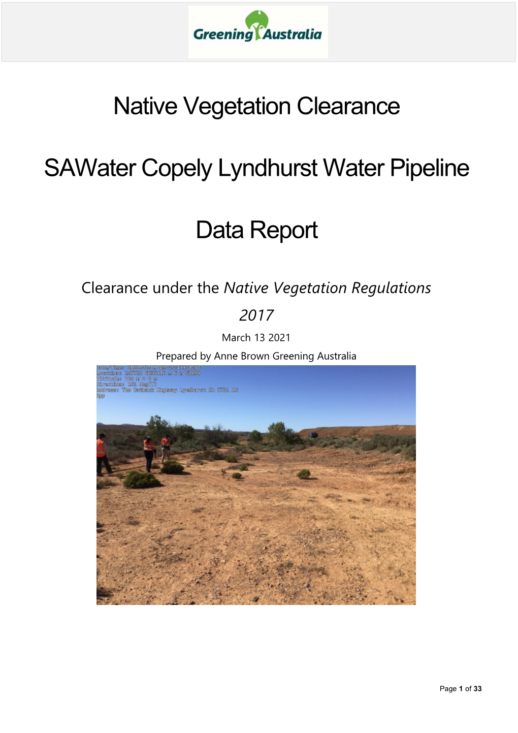SA Water Copley Lyndhurst Pipeline