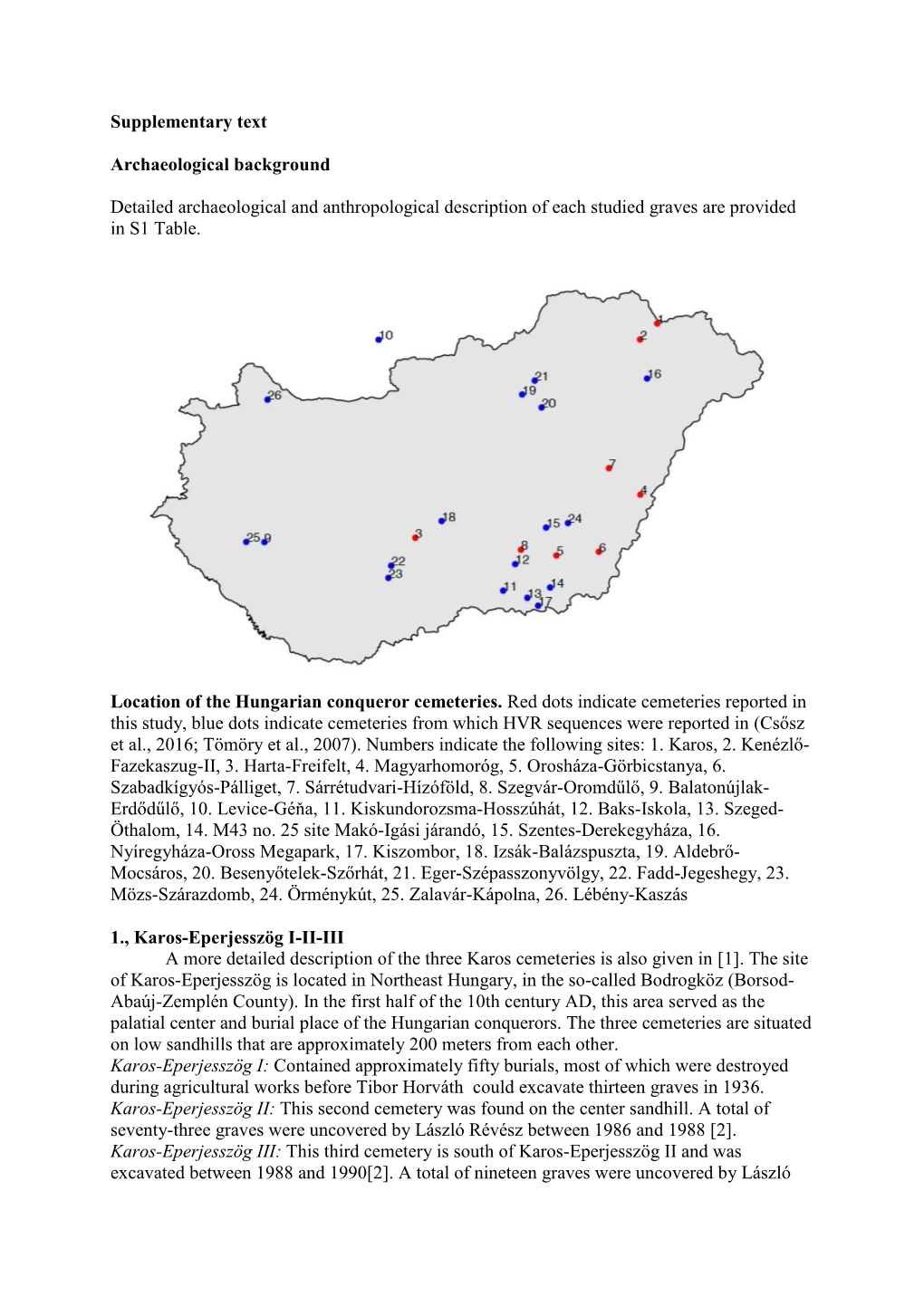 Supplementary Text Archaeological Background Detailed Archaeological and Anthropological Description of Each Studied Graves