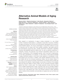 Alternative Animal Models of Aging Research