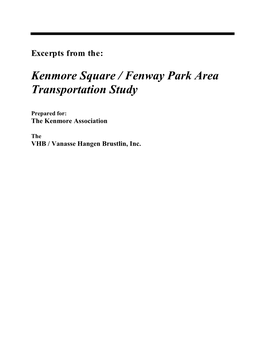 Kenmore Square / Fenway Park Area Transportation Study