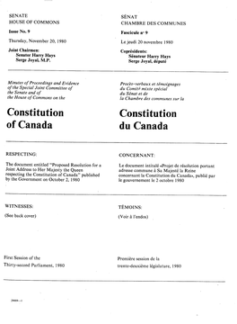 Constitution Constitution of Canada Du Canada